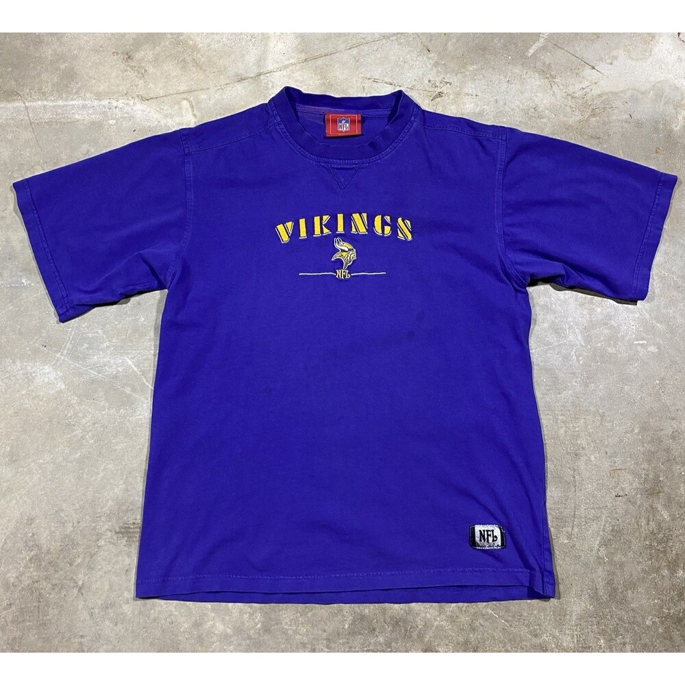 Y2K Minnesota Vikings NFL Team Tee Purple Medium Embroidered Logo